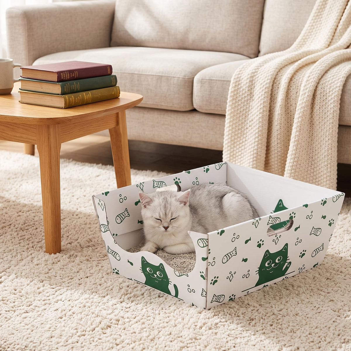 8 Pack Disposable Cat Litter Box with Scoop Z1715