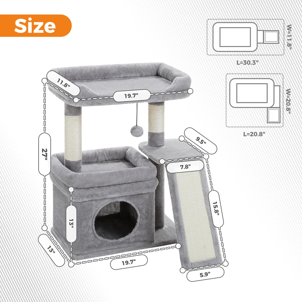 Gray Cat Tree Q5398