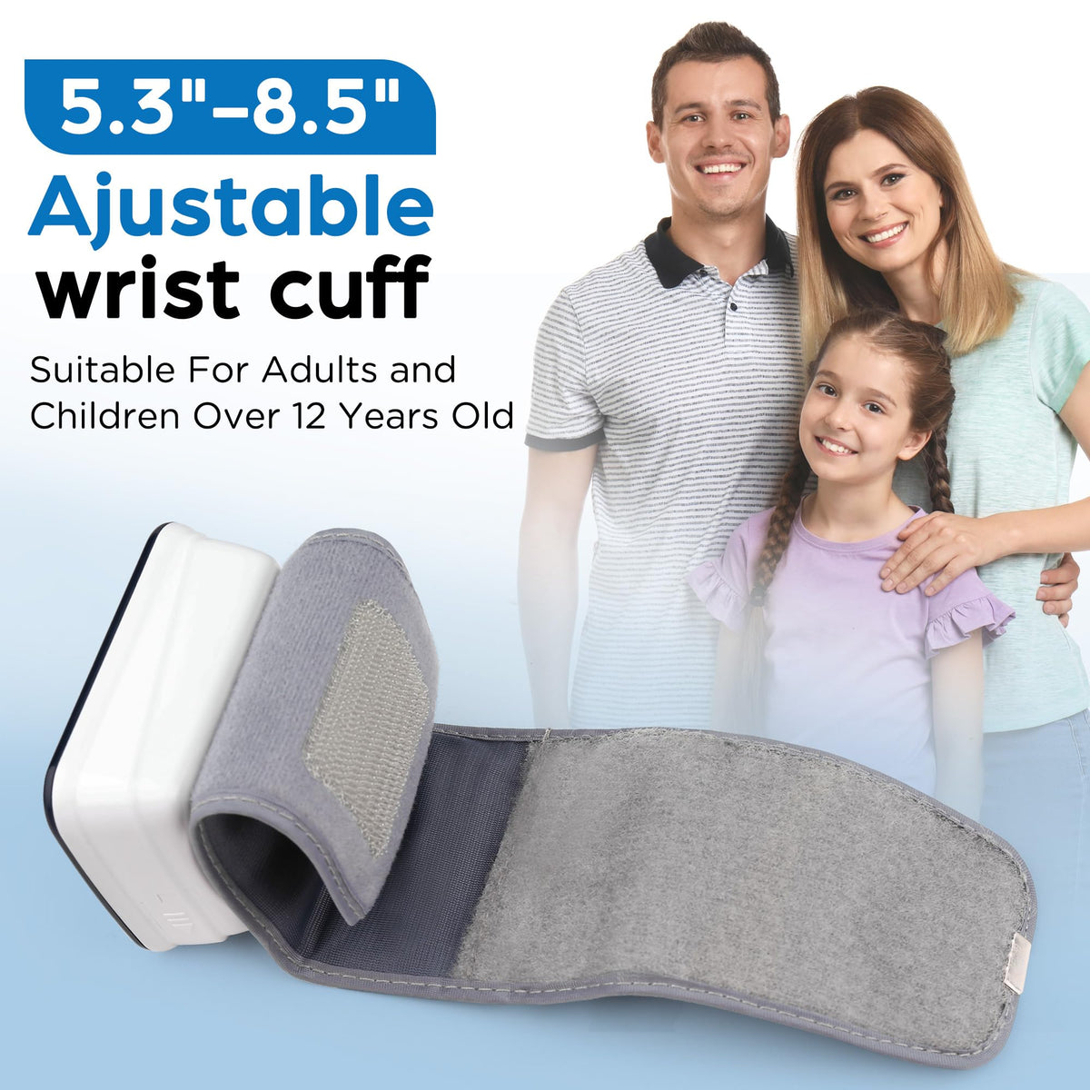 Automatic Wrist Blood Pressure Monitor with Adjustable Cuff and 120 Memory J12103