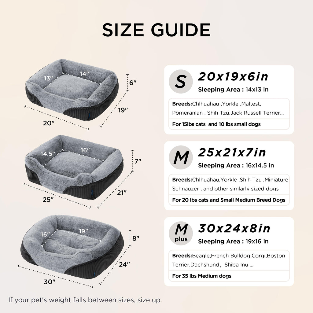 Washable Dog Bed Small Medium Size 25x21x7in R84351