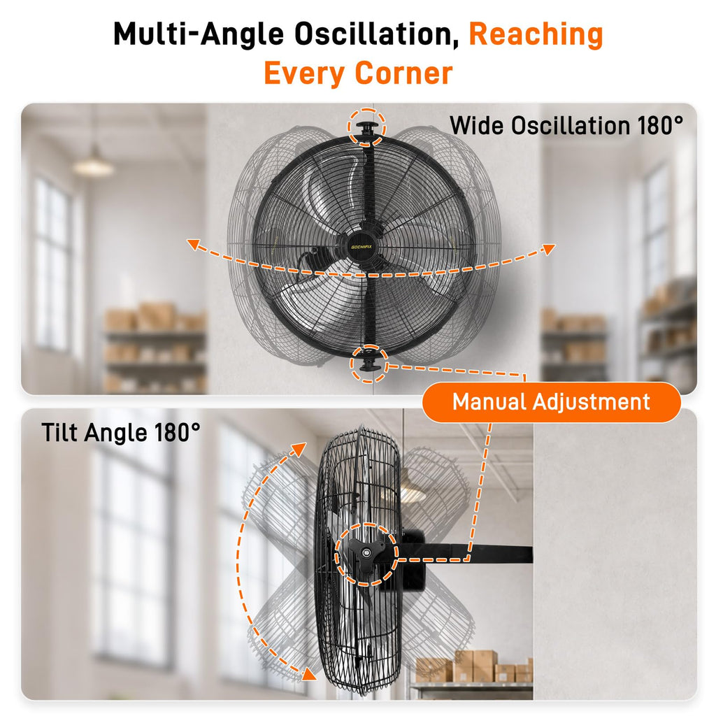 20 Inch 2 Pack 3-Speed High Velocity Wall Mount Fan B371