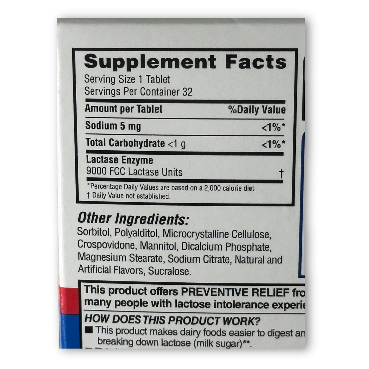 Vanilla Flavor 32 Chewable Tablets Lactase Enzyme J539