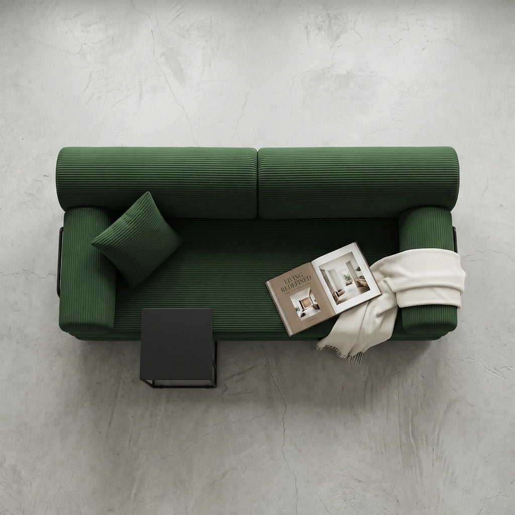 Light Gray Corduroy Convertible Sofa Bed D232008