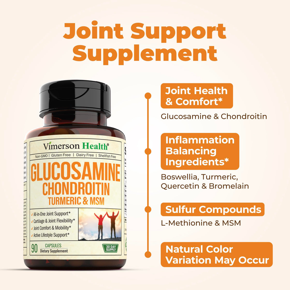 Glucosamine Chondroitin MSM with Turmeric Boswellia & Liver Supplement with Milk Thistle Extract O841