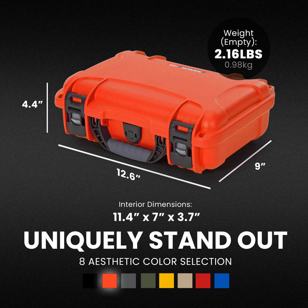 Orange Waterproof Camera Hard Case with Cubed Foam Z708