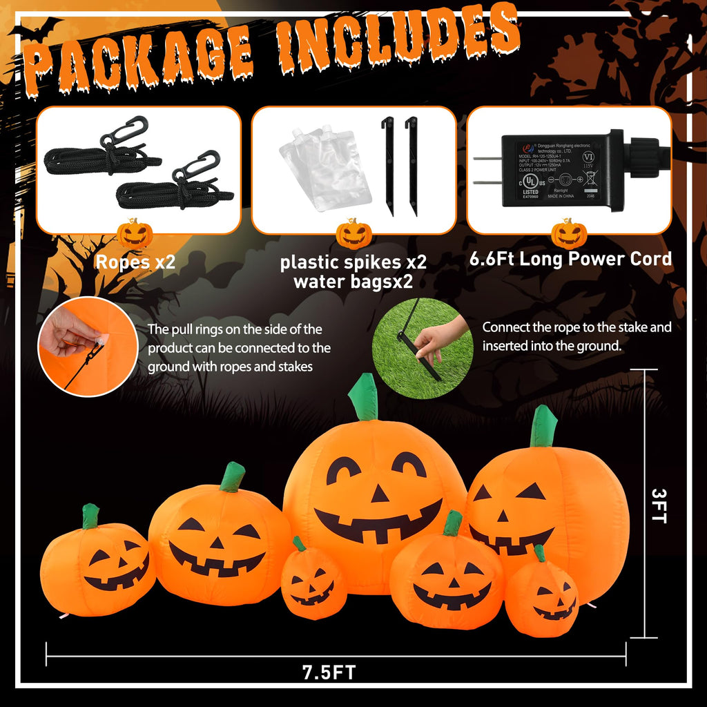 7.5FT Inflatable Outdoor Decoration Pumpkin Z829