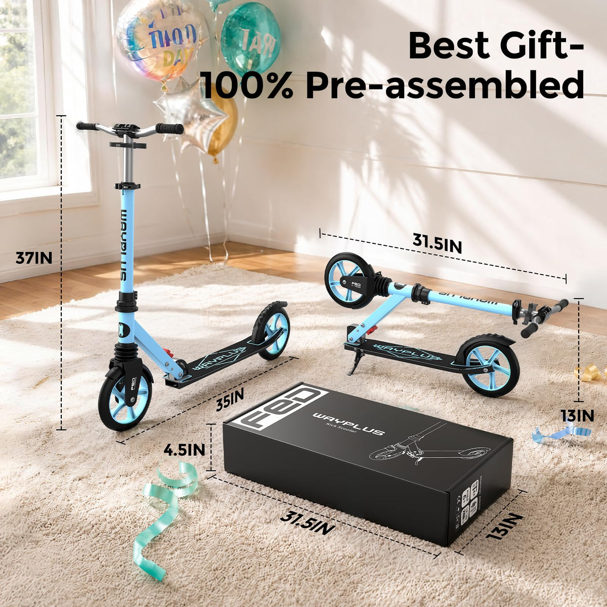 Kick Scooter with 8 Big Wheels Y7594