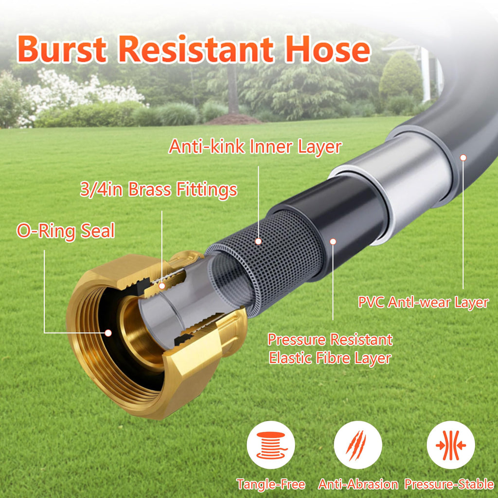 Retractable Garden Hose Reel, 5/8 in x100 ft Heavy Duty Wall Mount U63045
