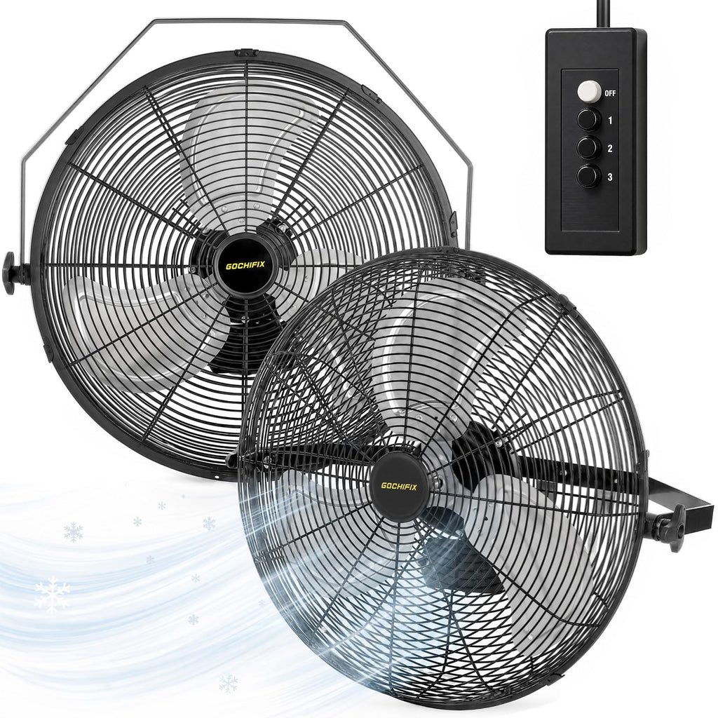 20 Inch 2 Pack 3-Speed High Velocity Wall Mount Fan B371