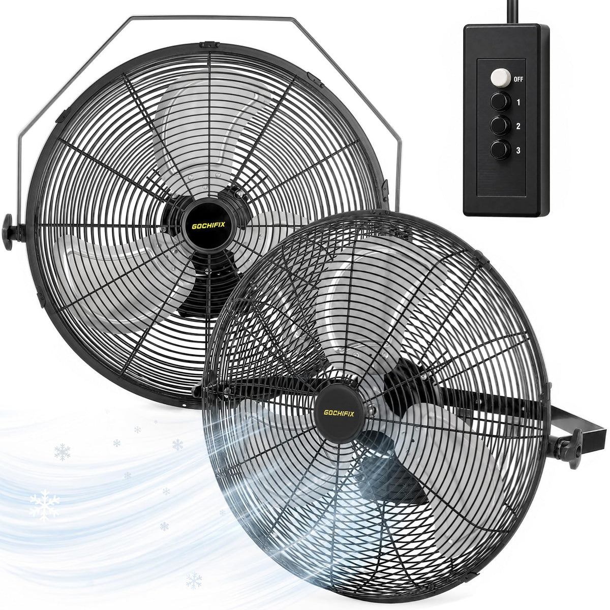 20 Inch 2 Pack 3-Speed High Velocity Wall Mount Fan B371