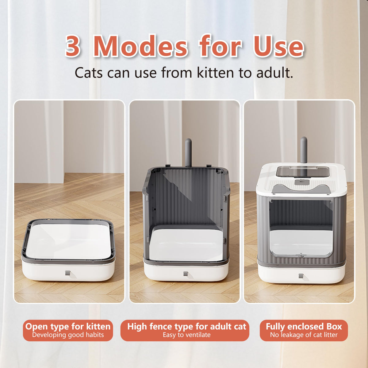 Covered Cat Litter Box with Lid Y30834