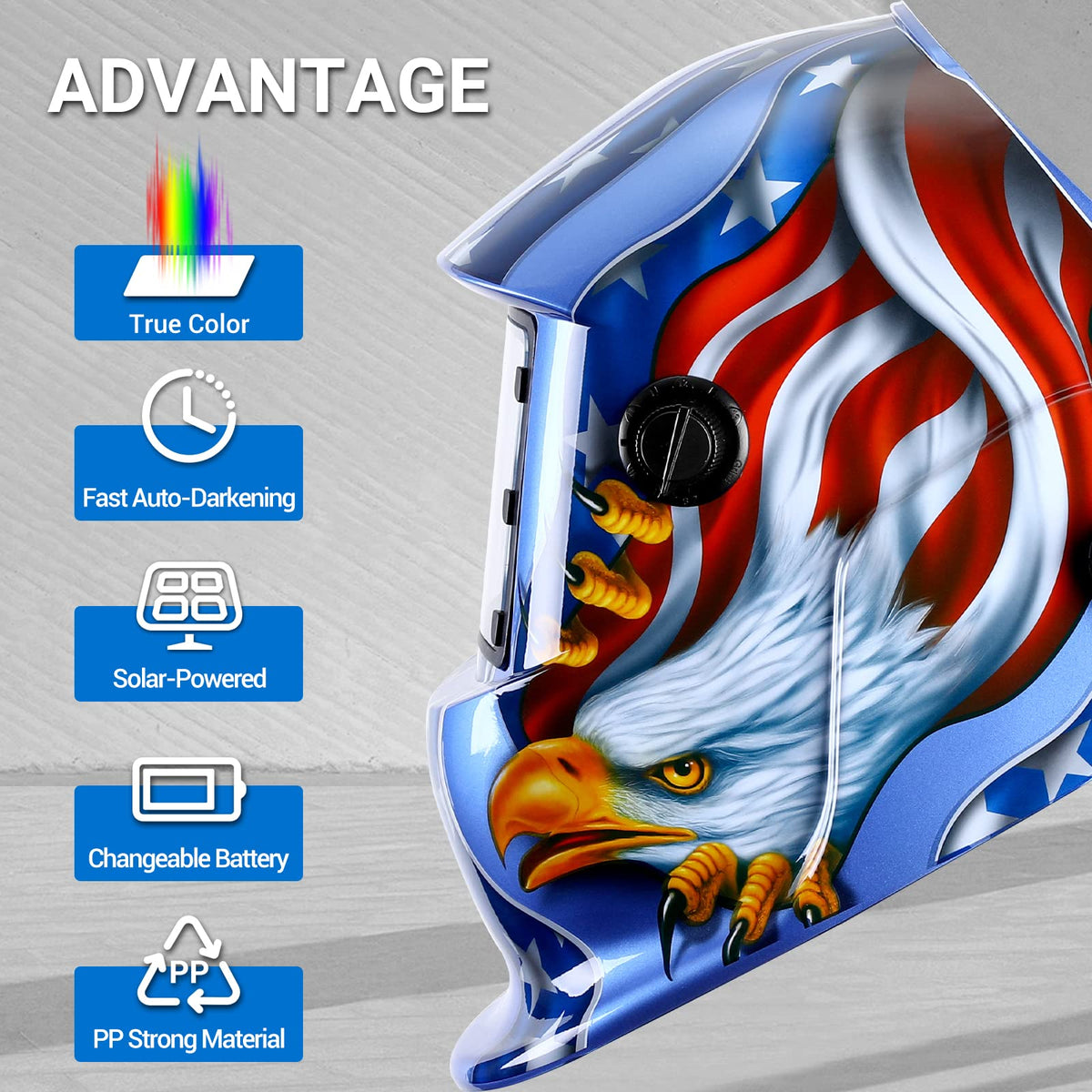 Auto Darkening Solar Powered Welding Helmet G311