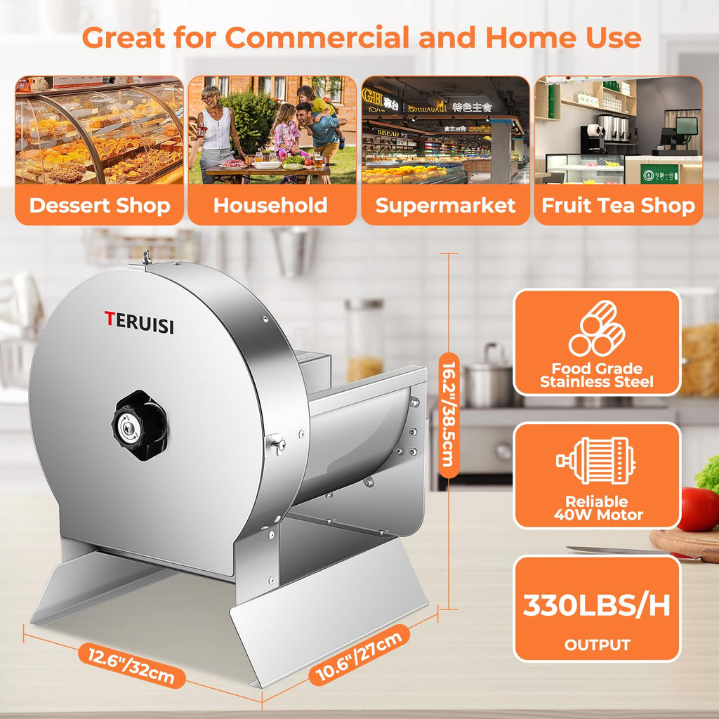 Electric Vegetable Slicer, Stainless Steel 2 IN 1 Manual & Electric Food Slicer U130705
