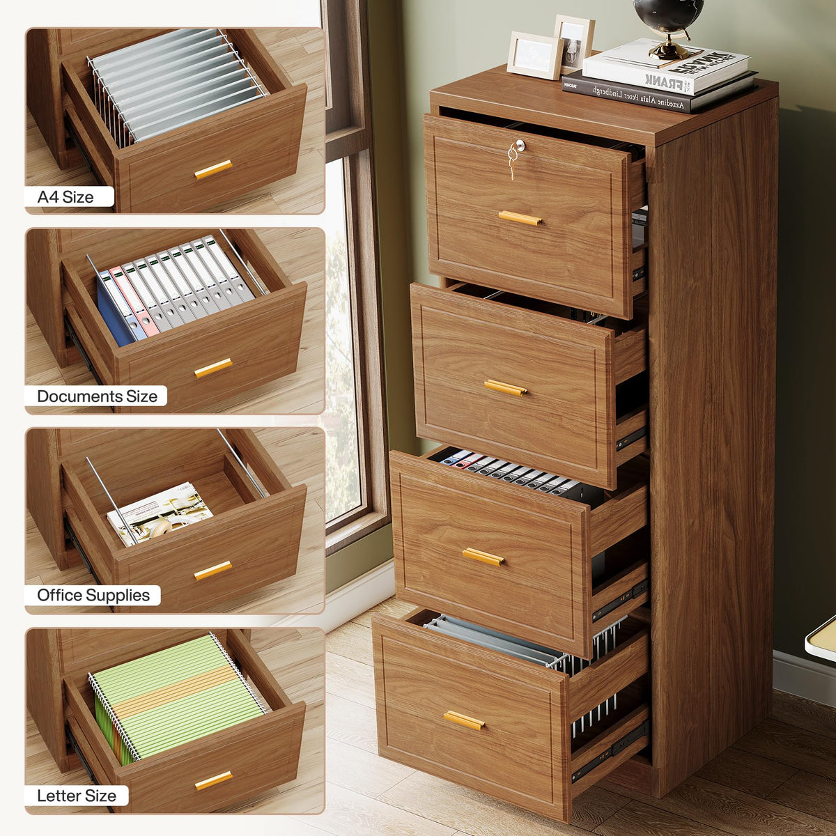 4 Drawer File Cabinet with Lock Y1858