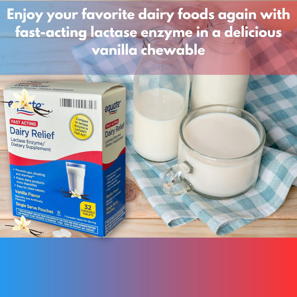 Vanilla Flavor 32 Chewable Tablets Lactase Enzyme J539