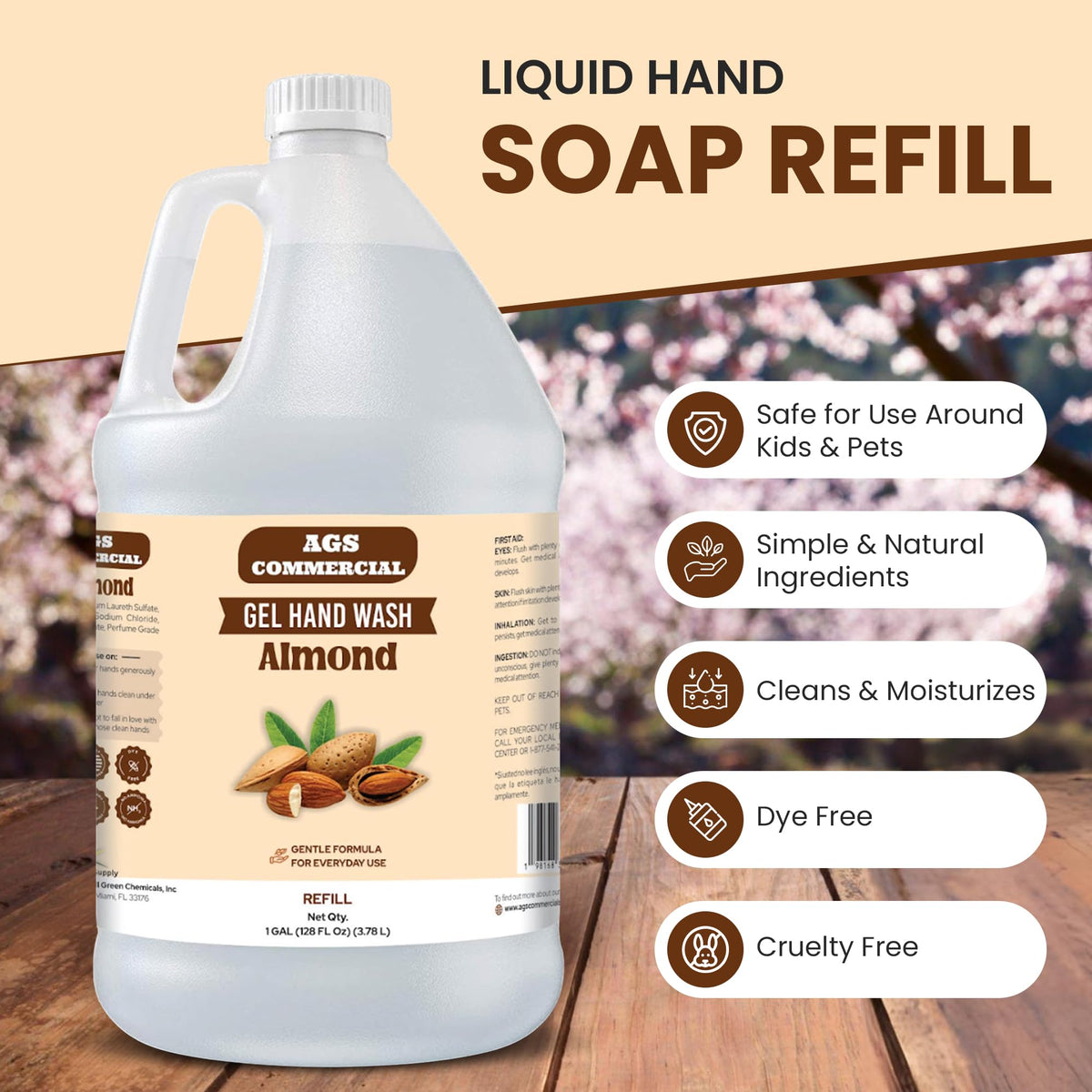 Almond Liquid Hand Soap Refill 1 Gallon Z431