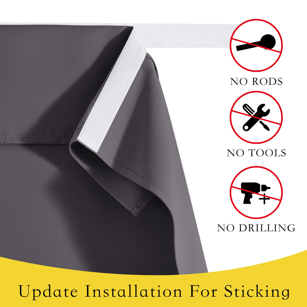 Grey Blackout Thermal Insulated Curtain N2706