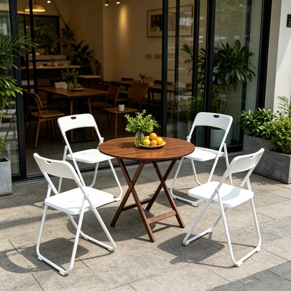 10 Pack White Plastic Folding Chairs H606333