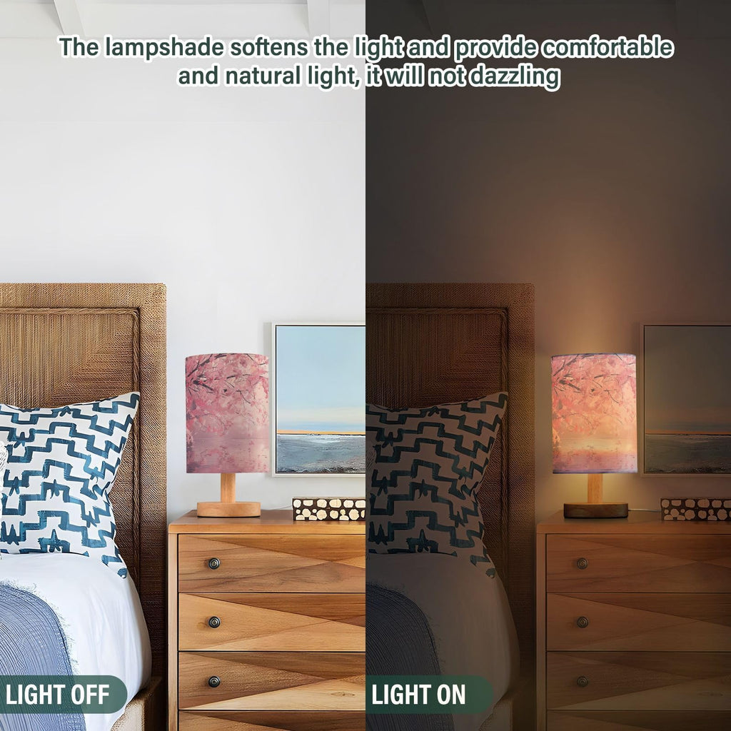 Pink Floral Bedside Table Lamp S931059