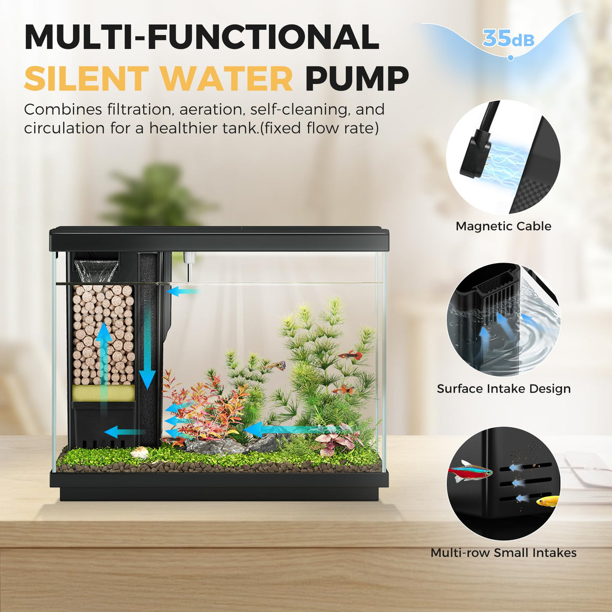2.2 Gallon Small Black Fish Tank Z7189