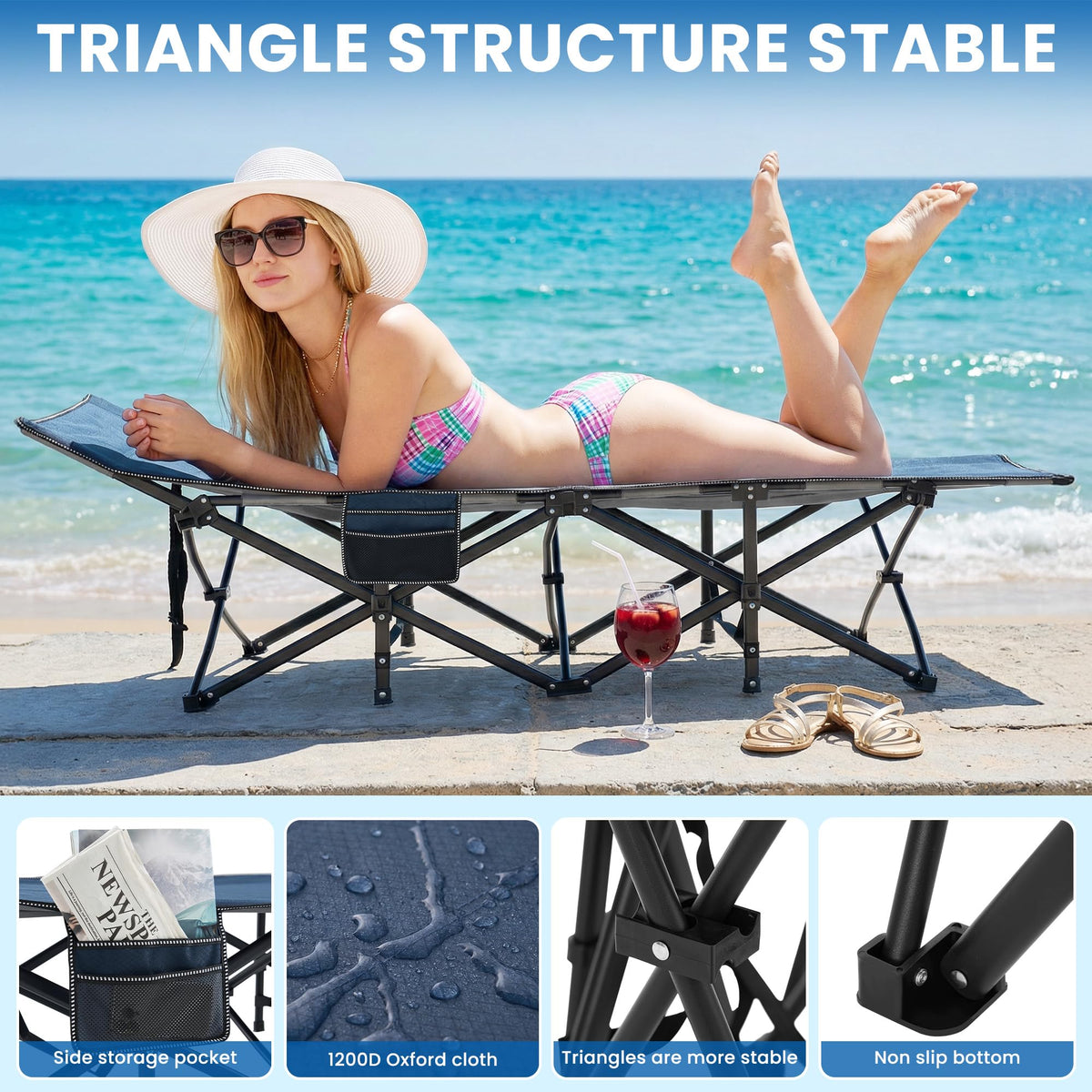 Folding Camping Cot with Mattress I238