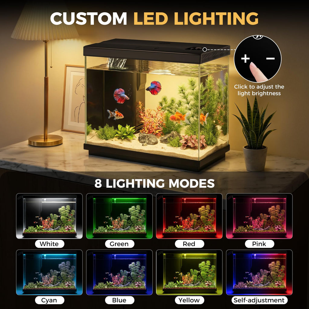 2.2 Gallon Small Black Fish Tank Z7189