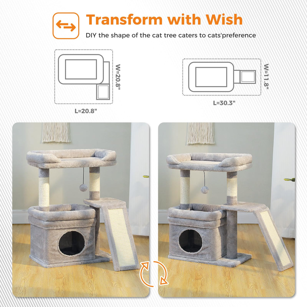 Gray Cat Tree Q5398