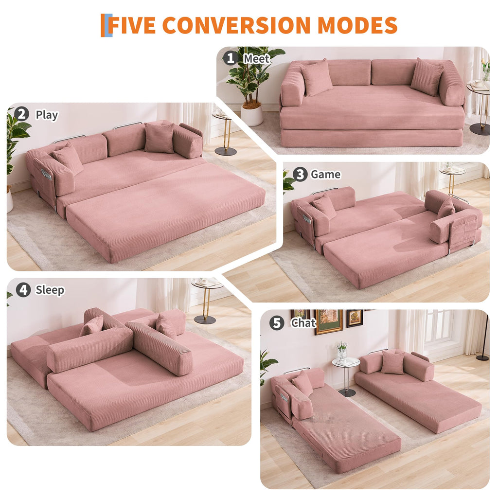 5-in-1 Convertible Sleeper Sofa Bed R671