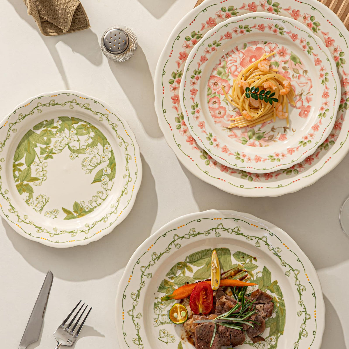 12-Piece Ceramic Dinnerware Set, Service for 4, Cream White K114415