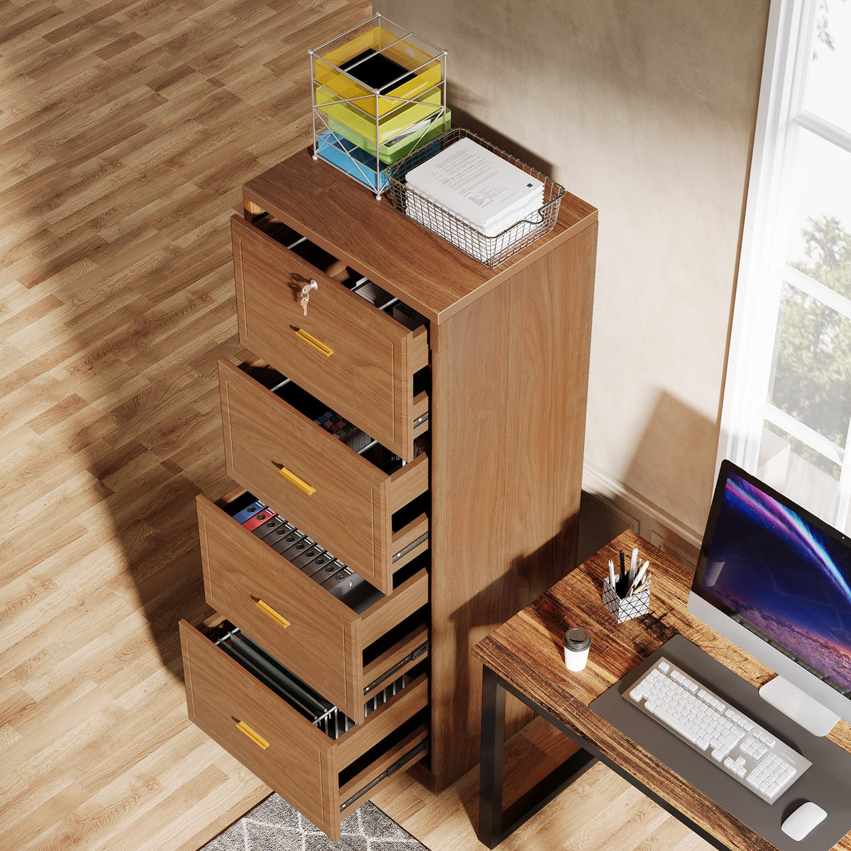 4 Drawer File Cabinet with Lock Y1858