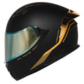 Full Face Dual Visor Adult Motorcycle Helmet Matte Black Gold J52860