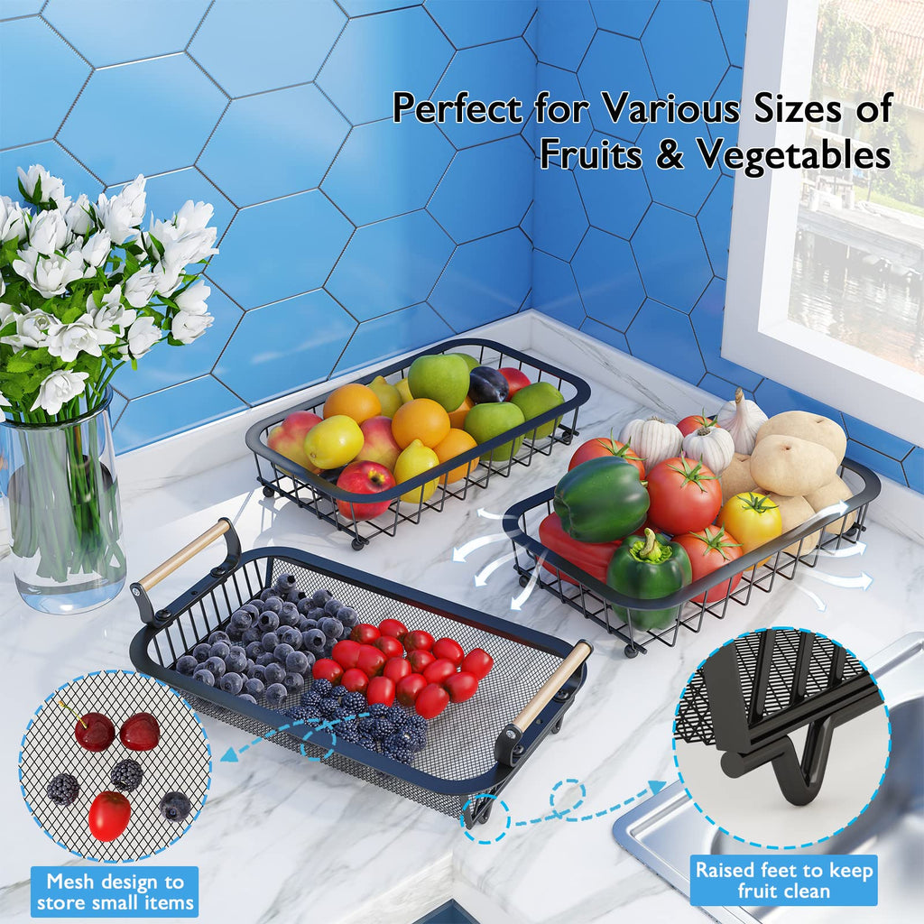 3 Tier Fruit Basket with 2 Banana Hangers F7266