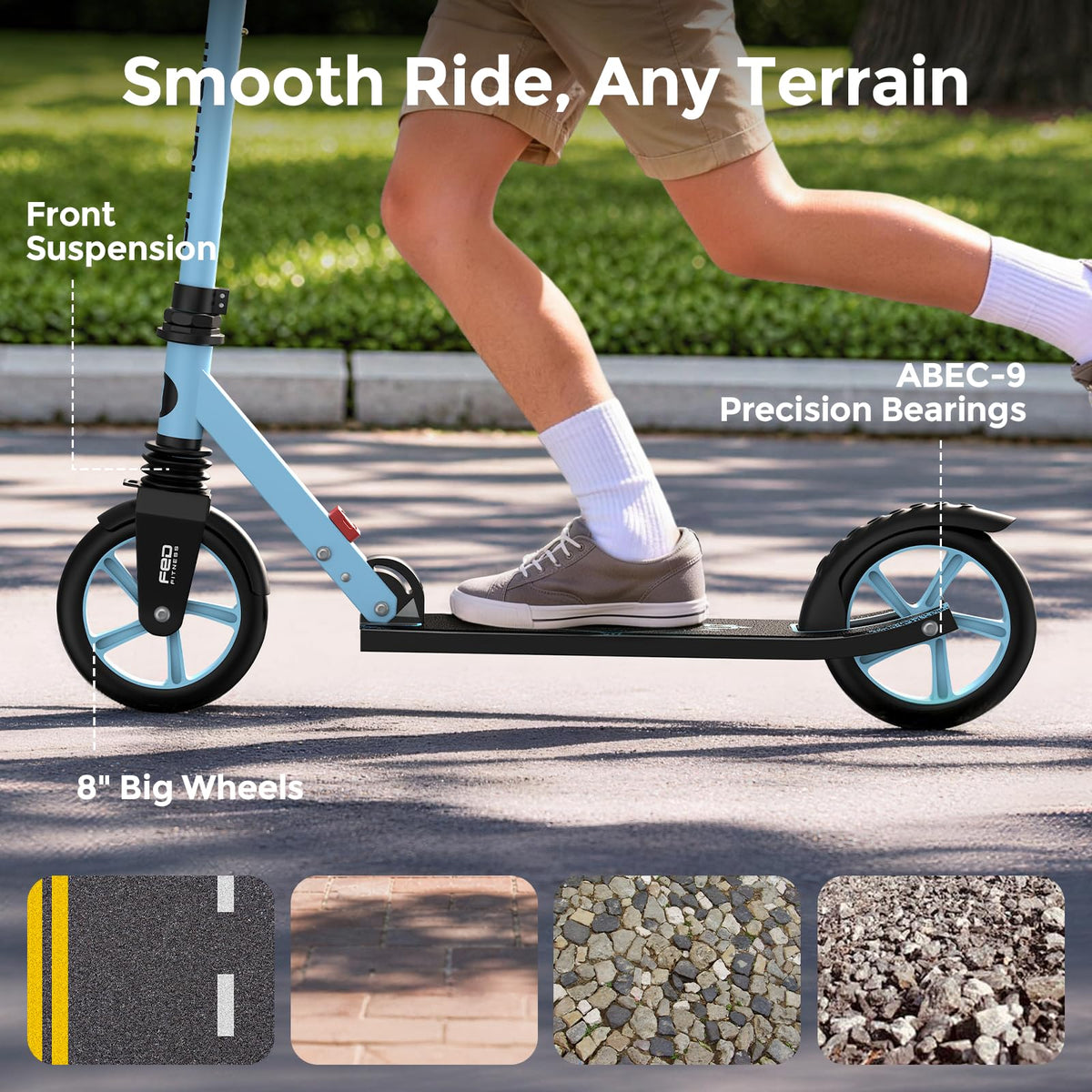 Kick Scooter with 8 Big Wheels Y7594