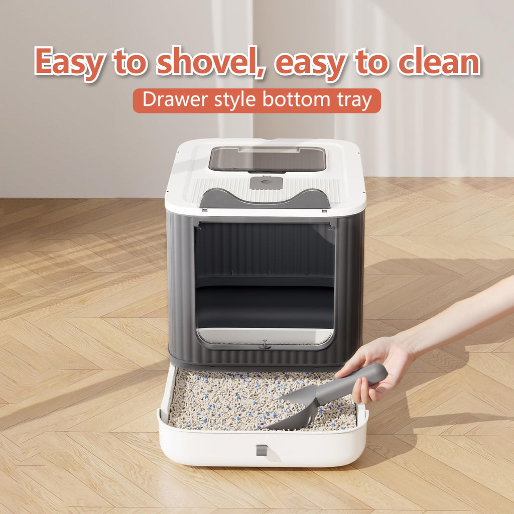 Covered Cat Litter Box with Lid Y30834