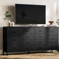 Black 14 Drawer Fabric TV Stand L791