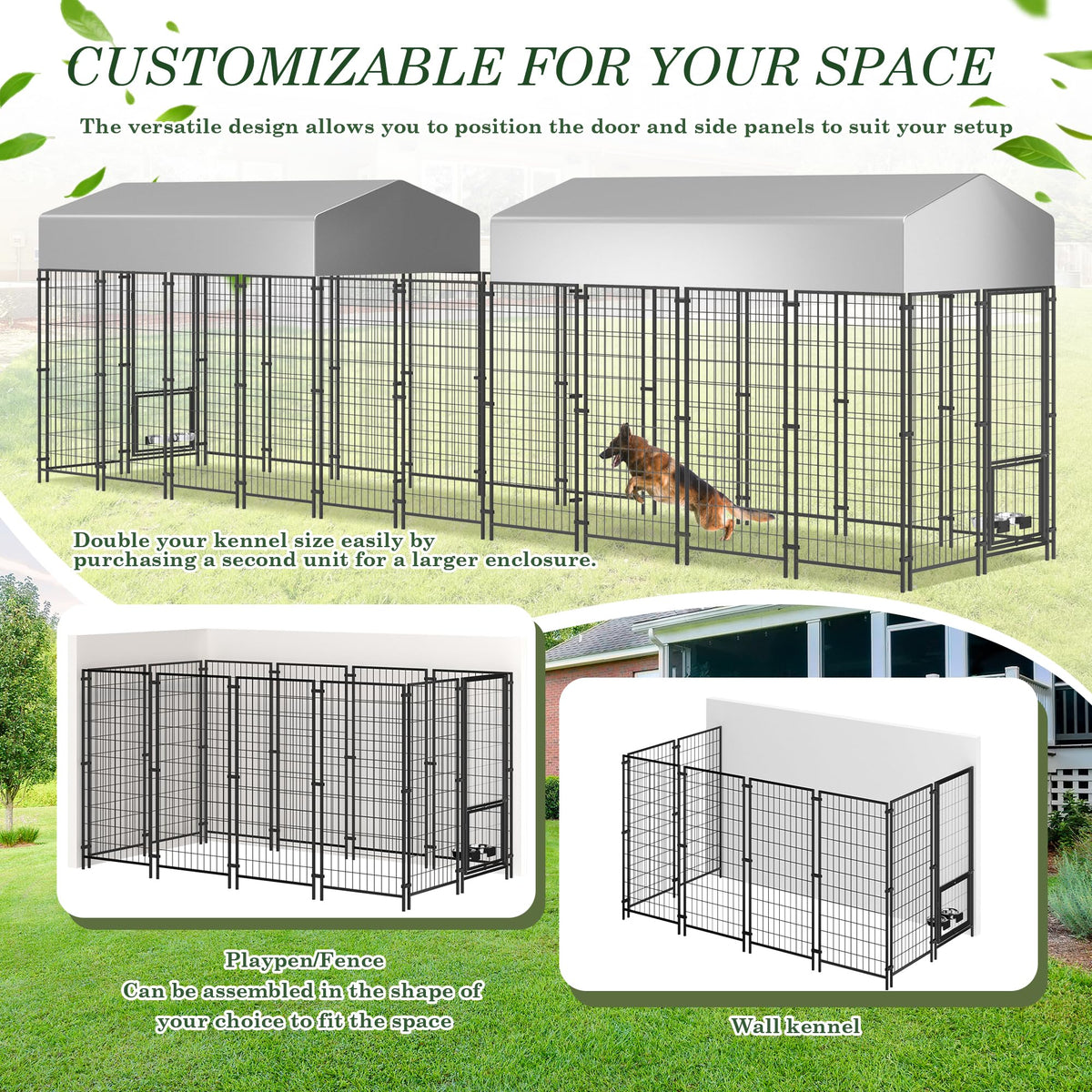 8x4x5.7 FT Outdoor Dog Kennel A89018