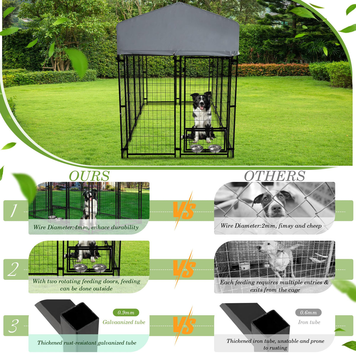 8x4x5.7 FT Outdoor Dog Kennel A89018