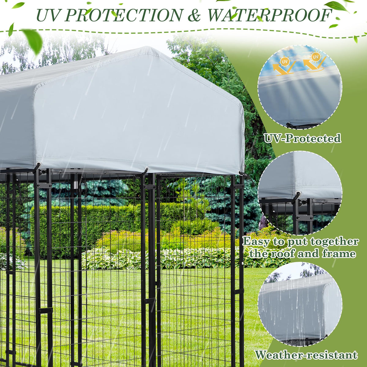 8x4x5.7 FT Outdoor Dog Kennel A89018